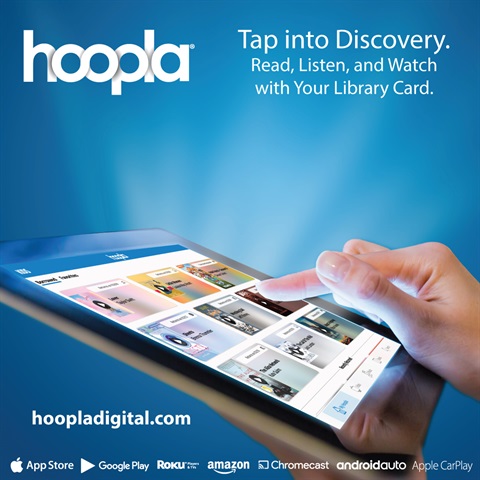 Image of screen showing hoopla digital