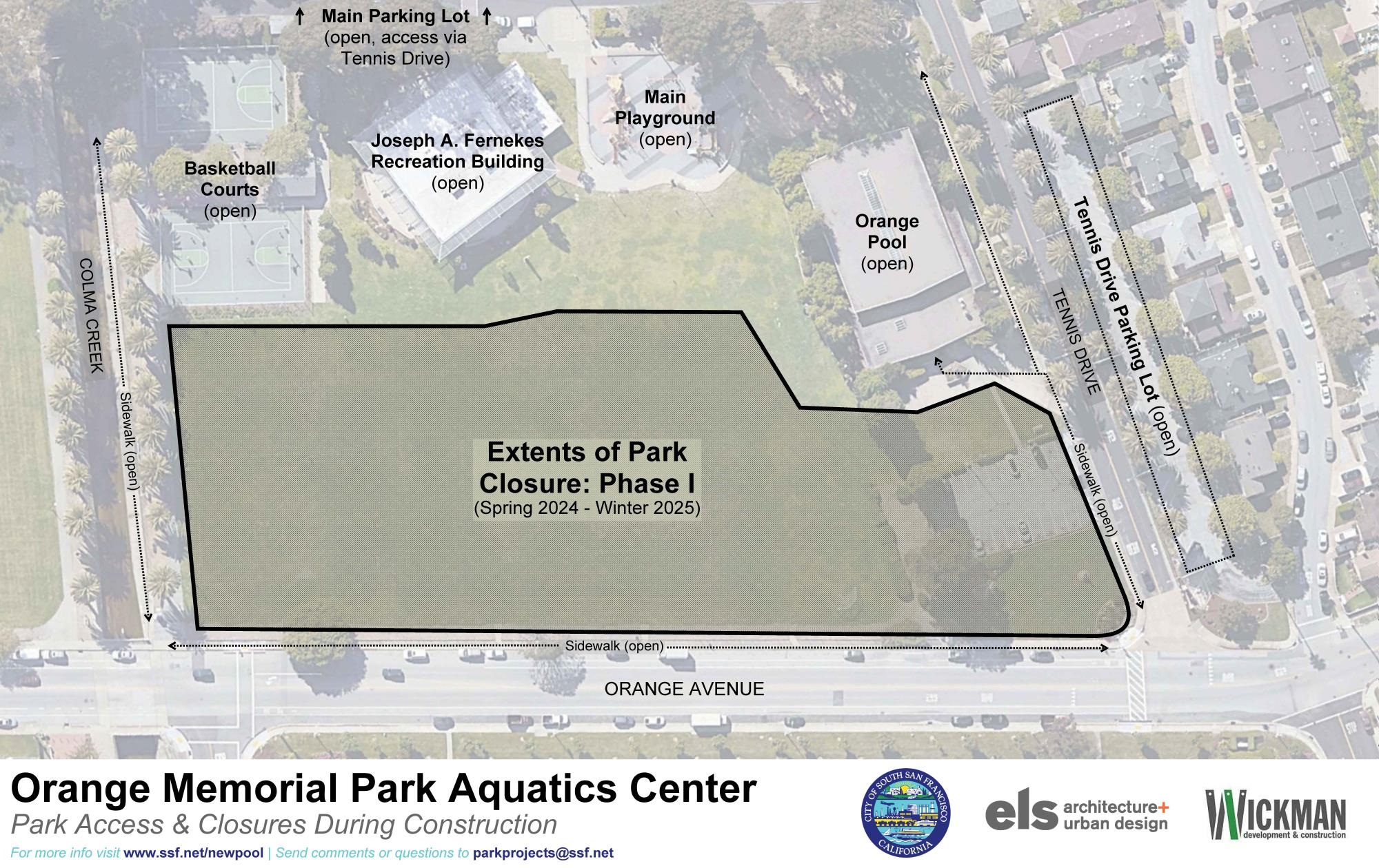 Aquatic Center Closure Map Phase 1