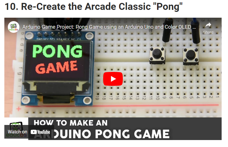 Arduino Pong game