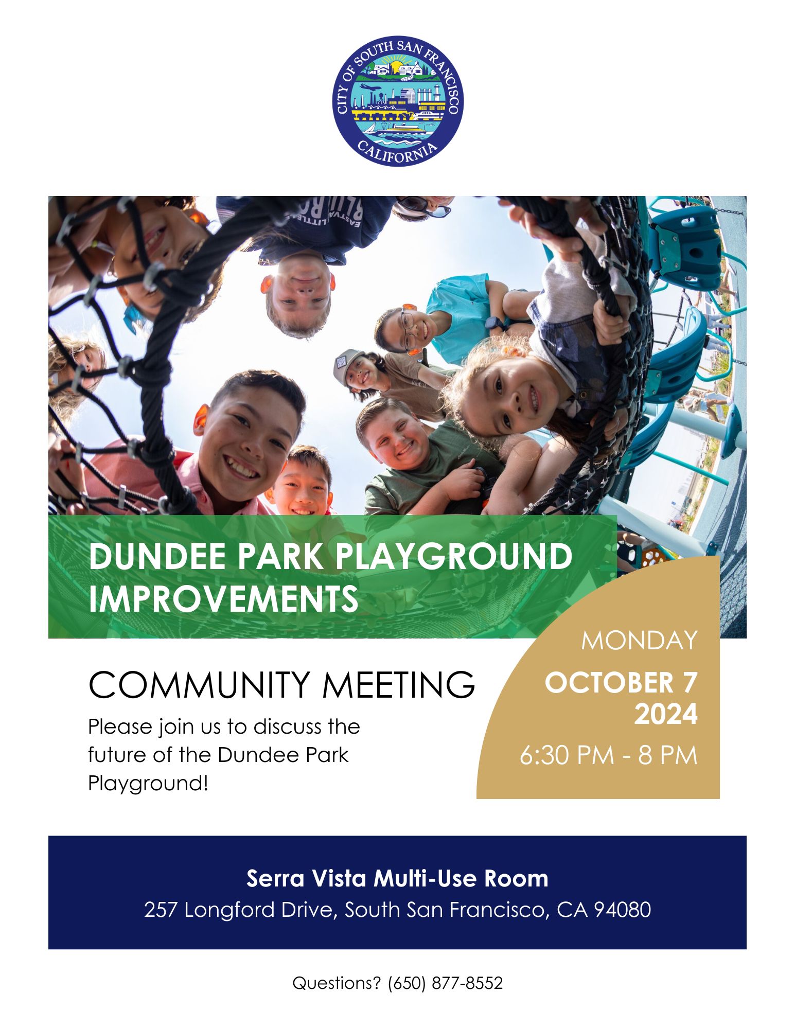 Dundee Park Community Meeting flyer